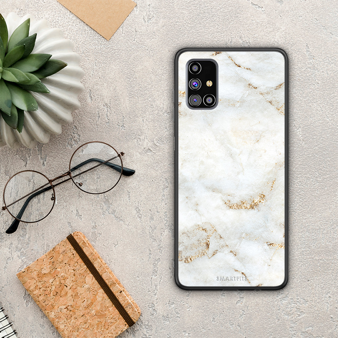 White Gold Marble - Samsung Galaxy M31s θήκη