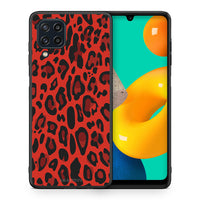 Thumbnail for Θήκη Samsung M32 4G Red Leopard Animal από τη Smartfits με σχέδιο στο πίσω μέρος και μαύρο περίβλημα | Samsung M32 4G Red Leopard Animal case with colorful back and black bezels