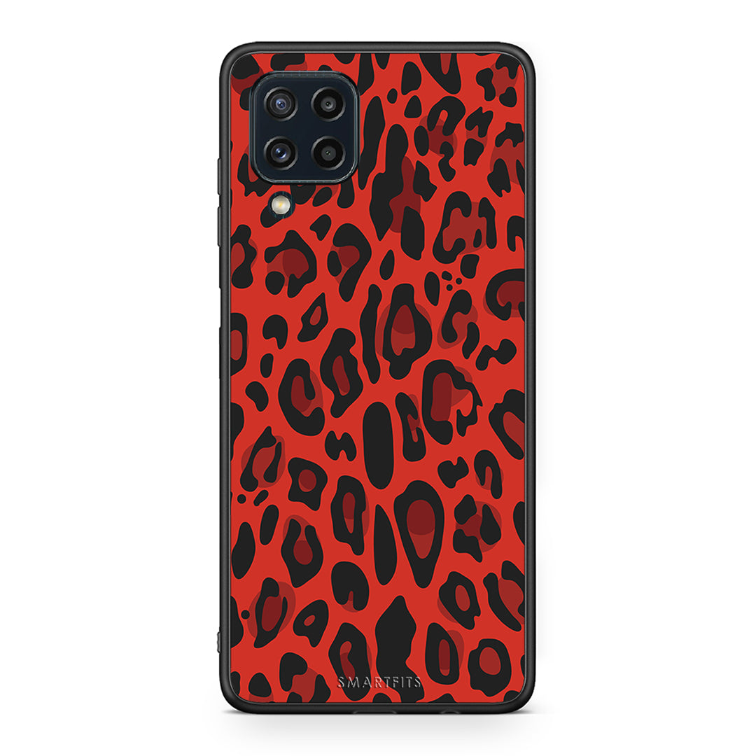 4 - Samsung M32 4G Red Leopard Animal case, cover, bumper
