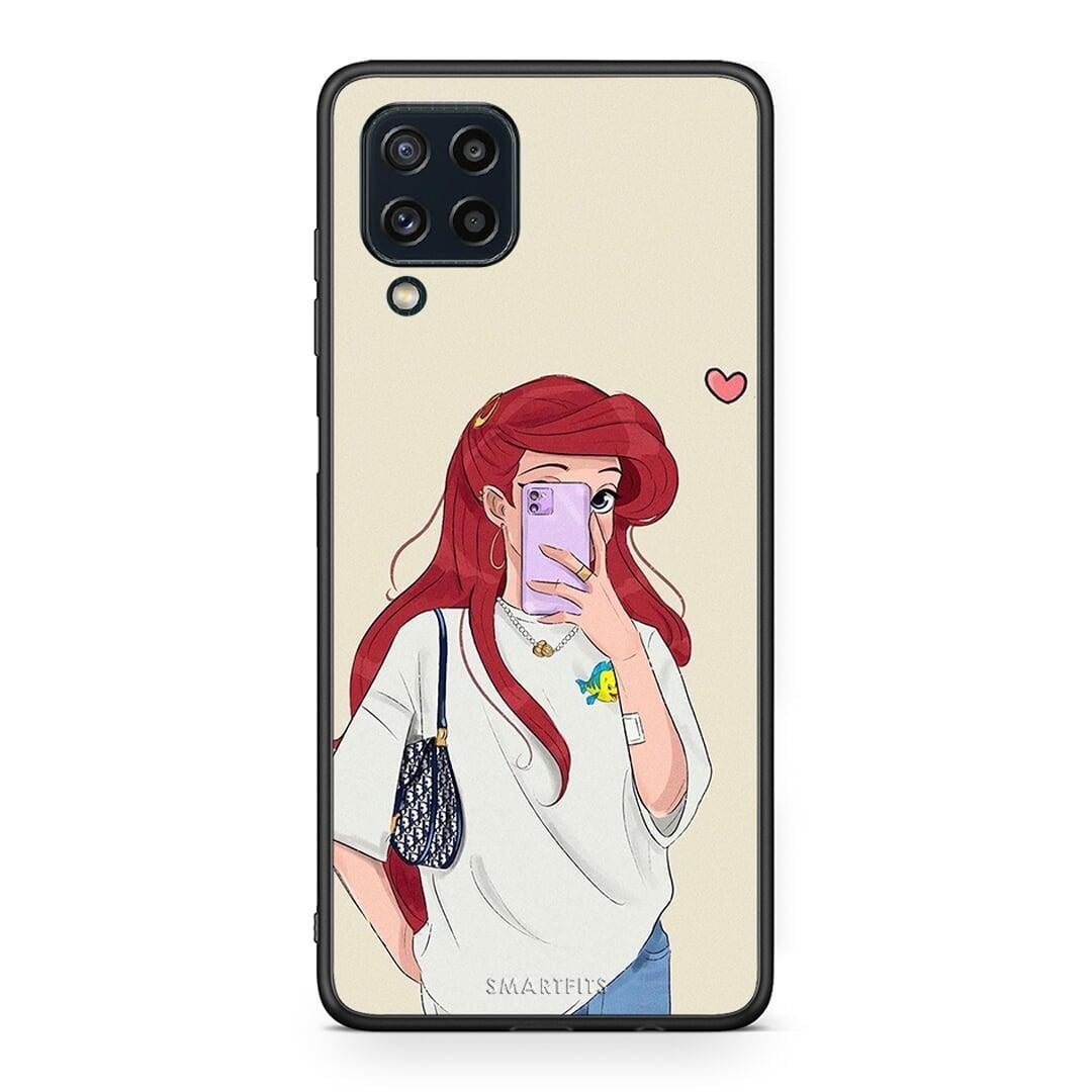 Samsung M32 4G Walking Mermaid Θήκη από τη Smartfits με σχέδιο στο πίσω μέρος και μαύρο περίβλημα | Smartphone case with colorful back and black bezels by Smartfits