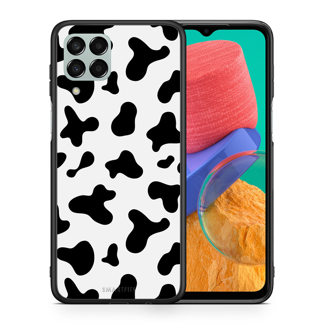 Θήκη Samsung M33 Cow Print από τη Smartfits με σχέδιο στο πίσω μέρος και μαύρο περίβλημα | Samsung M33 Cow Print case with colorful back and black bezels