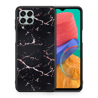 Thumbnail for Θήκη Samsung M33 Black Rosegold Marble από τη Smartfits με σχέδιο στο πίσω μέρος και μαύρο περίβλημα | Samsung M33 Black Rosegold Marble case with colorful back and black bezels