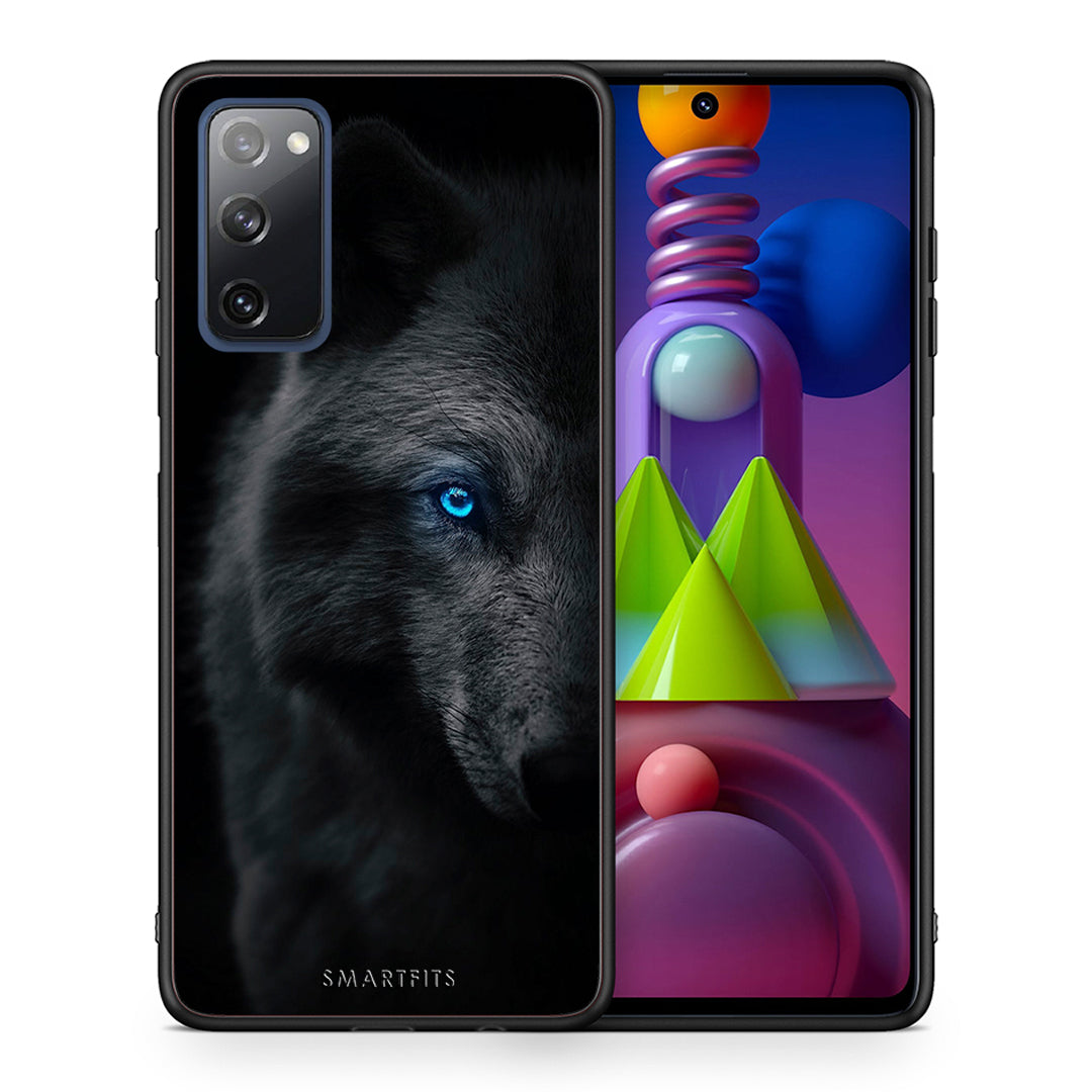 Θήκη Samsung Galaxy M51 Dark Wolf από τη Smartfits με σχέδιο στο πίσω μέρος και μαύρο περίβλημα | Samsung Galaxy M51 Dark Wolf case with colorful back and black bezels