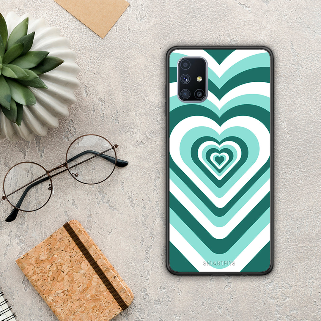 Green Hearts - Samsung Galaxy M51 θήκη