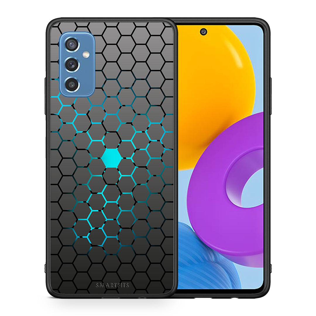 Θήκη Samsung M52 5G Hexagonal Geometric από τη Smartfits με σχέδιο στο πίσω μέρος και μαύρο περίβλημα | Samsung M52 5G Hexagonal Geometric case with colorful back and black bezels