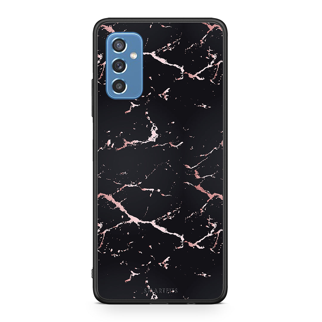 4 - Samsung M52 5G Black Rosegold Marble case, cover, bumper