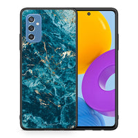 Thumbnail for Θήκη Samsung M52 5G Marble Blue από τη Smartfits με σχέδιο στο πίσω μέρος και μαύρο περίβλημα | Samsung M52 5G Marble Blue case with colorful back and black bezels