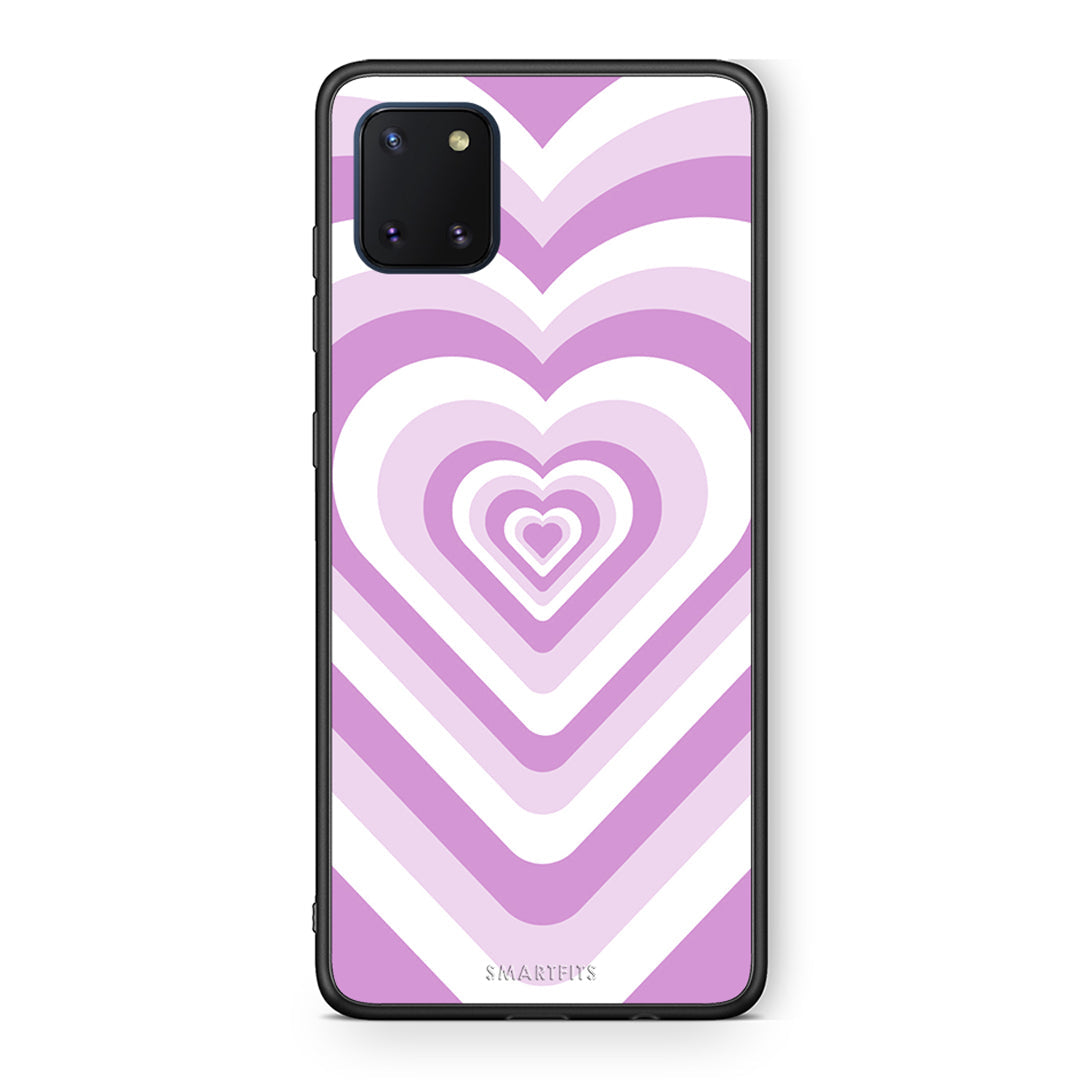 Samsung Note 10 Lite Lilac Hearts θήκη από τη Smartfits με σχέδιο στο πίσω μέρος και μαύρο περίβλημα | Smartphone case with colorful back and black bezels by Smartfits