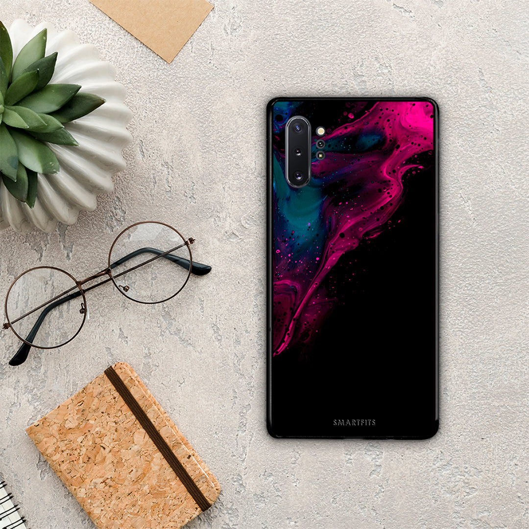Watercolor Pink Black - Samsung Galaxy Note 10+ θήκη