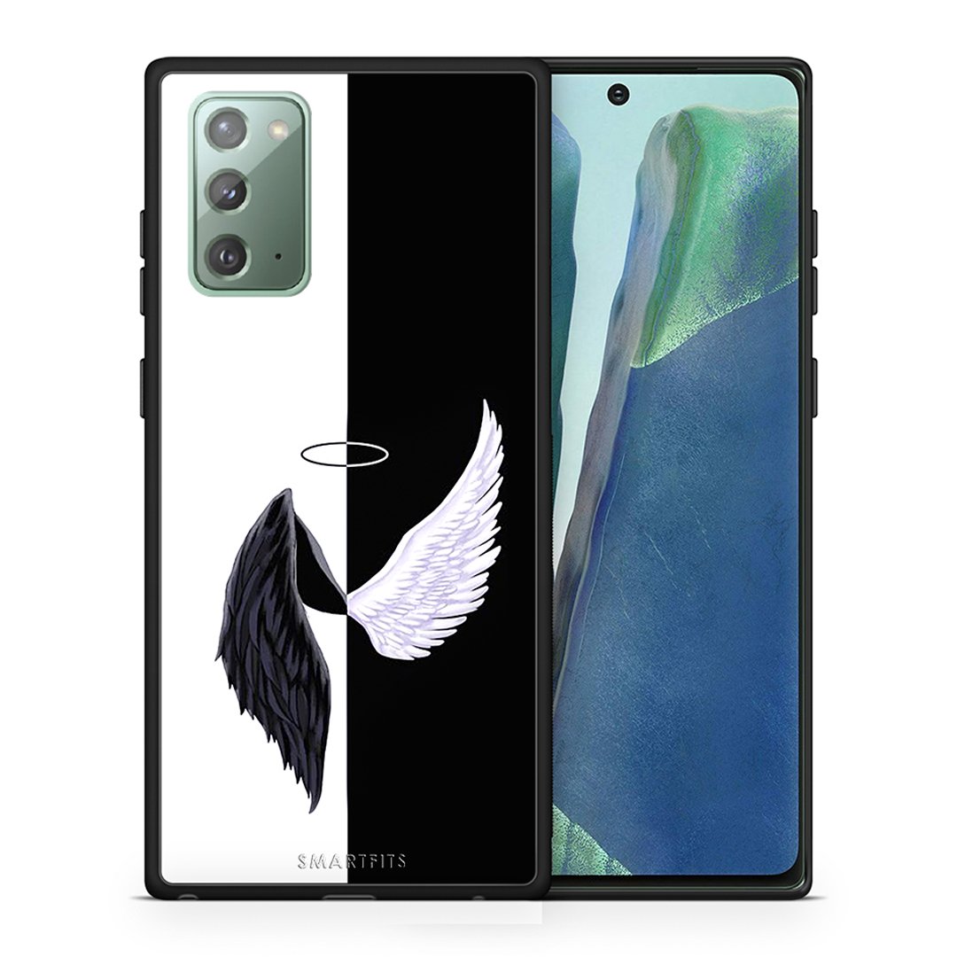 Θήκη Samsung Note 20 Angels Demons από τη Smartfits με σχέδιο στο πίσω μέρος και μαύρο περίβλημα | Samsung Note 20 Angels Demons case with colorful back and black bezels