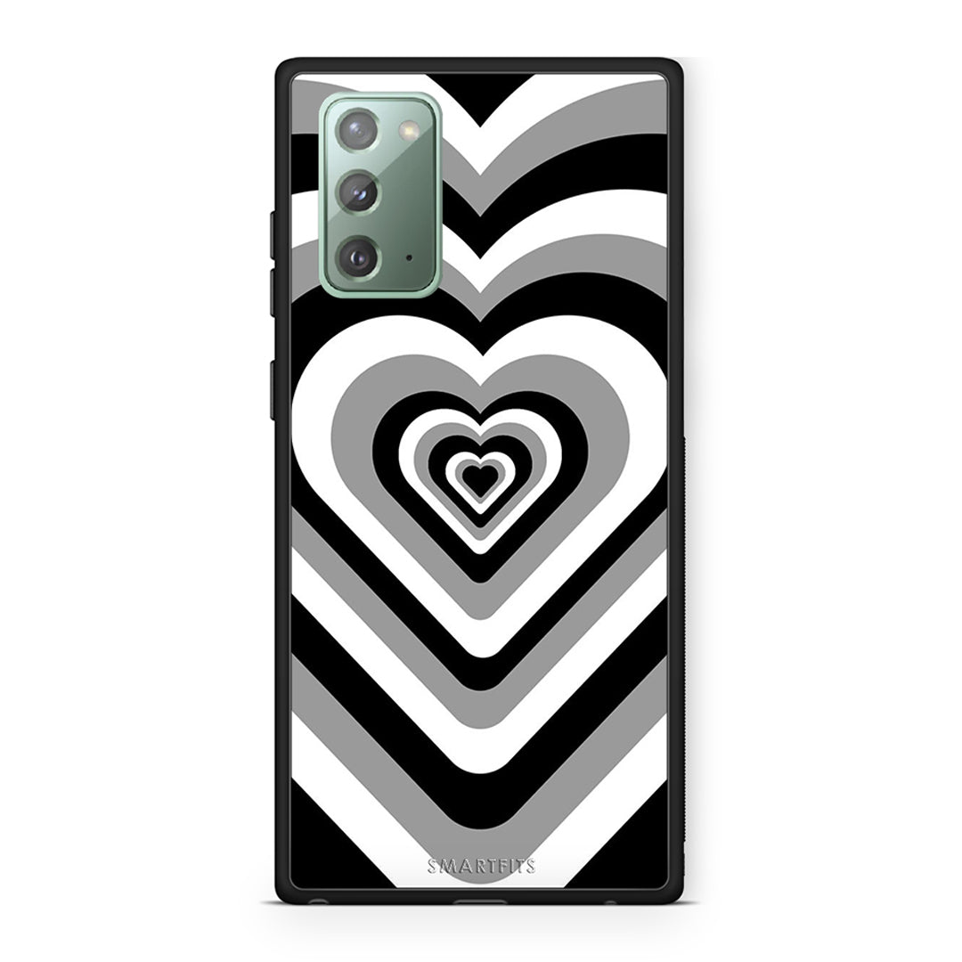 Samsung Note 20 Black Hearts θήκη από τη Smartfits με σχέδιο στο πίσω μέρος και μαύρο περίβλημα | Smartphone case with colorful back and black bezels by Smartfits