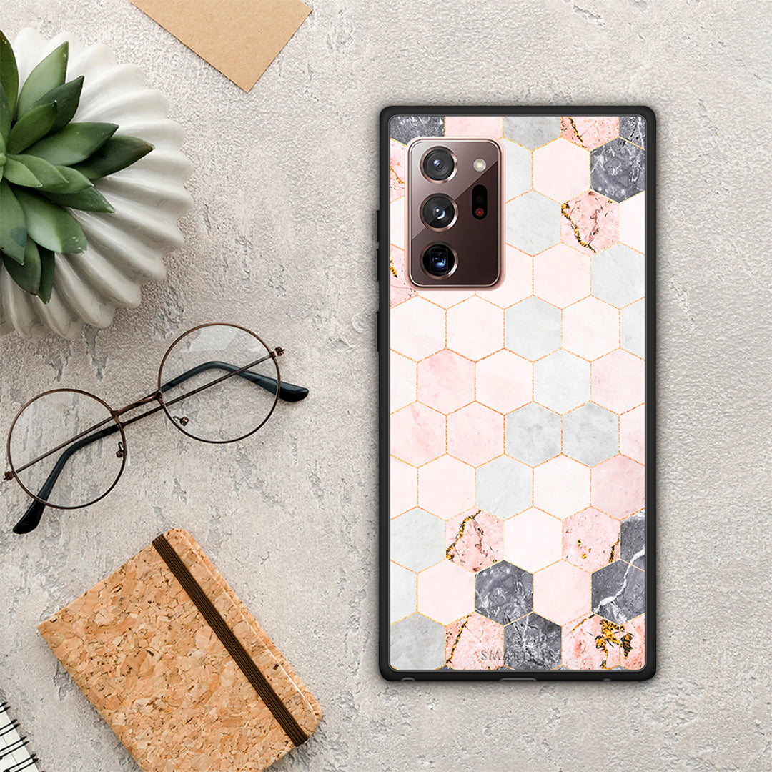 Marble Hexagon Pink - Samsung Galaxy Note 20 Ultra θήκη