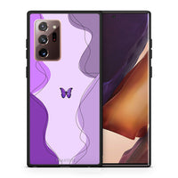 Thumbnail for Θήκη Αγίου Βαλεντίνου Samsung Note 20 Ultra Purple Mariposa από τη Smartfits με σχέδιο στο πίσω μέρος και μαύρο περίβλημα | Samsung Note 20 Ultra Purple Mariposa case with colorful back and black bezels