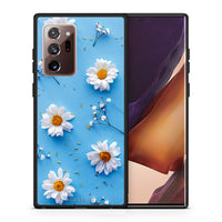 Thumbnail for Θήκη Samsung Note 20 Ultra Real Daisies από τη Smartfits με σχέδιο στο πίσω μέρος και μαύρο περίβλημα | Samsung Note 20 Ultra Real Daisies case with colorful back and black bezels