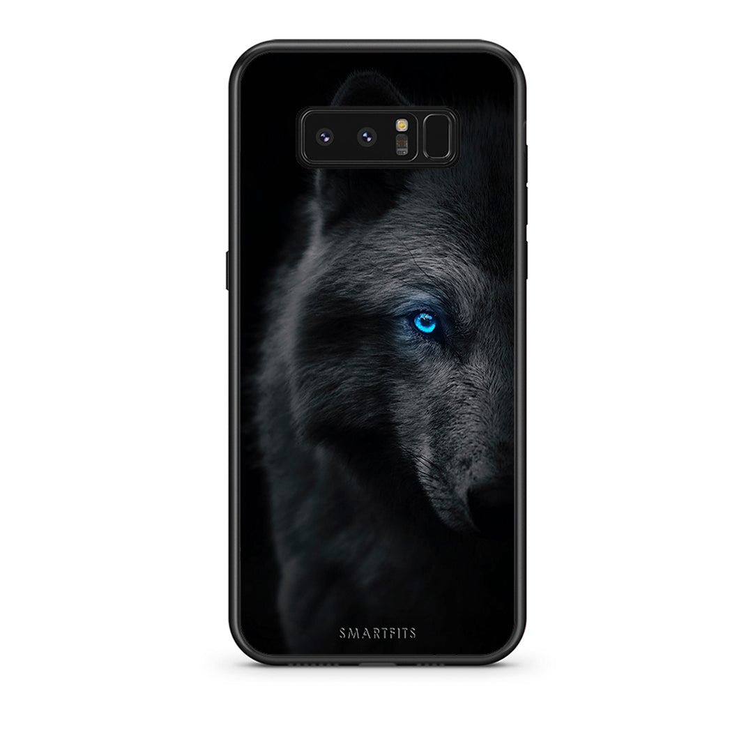 samsung note 8 Dark Wolf θήκη από τη Smartfits με σχέδιο στο πίσω μέρος και μαύρο περίβλημα | Smartphone case with colorful back and black bezels by Smartfits