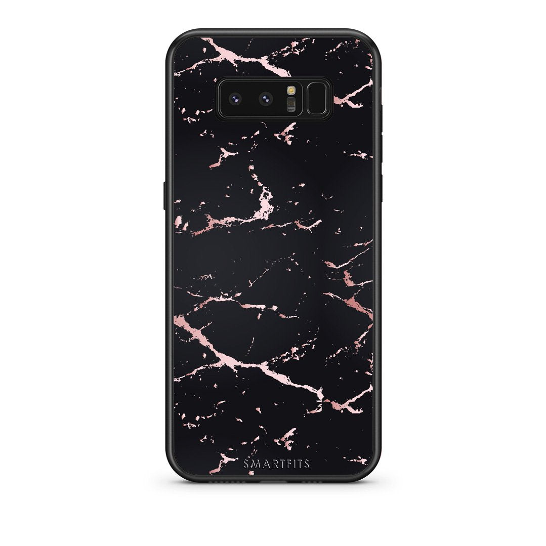 4 - samsung galaxy note 8 Black Rosegold Marble case, cover, bumper