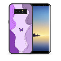 Thumbnail for Θήκη Αγίου Βαλεντίνου Samsung Note 8 Purple Mariposa από τη Smartfits με σχέδιο στο πίσω μέρος και μαύρο περίβλημα | Samsung Note 8 Purple Mariposa case with colorful back and black bezels