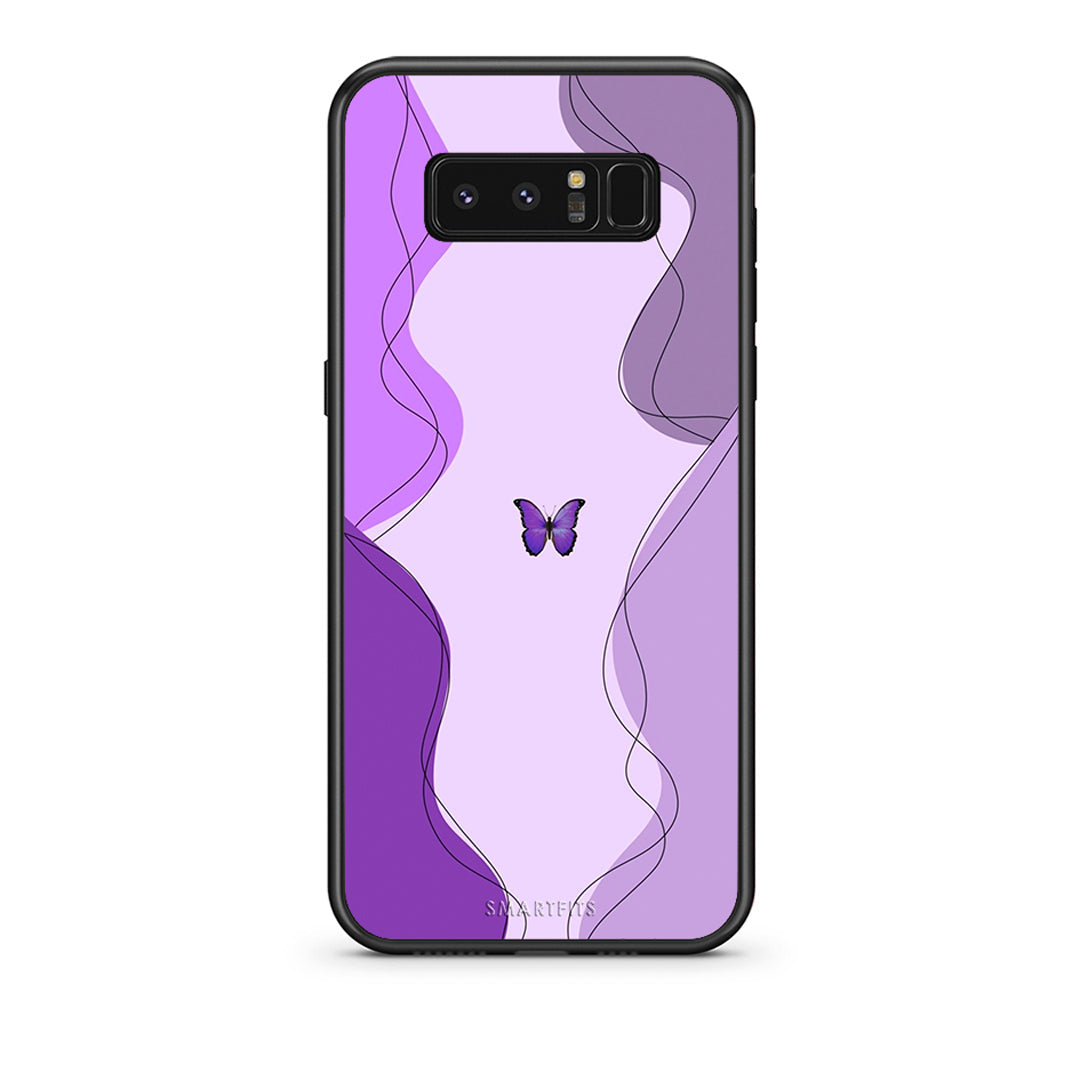 samsung note 8 Purple Mariposa Θήκη Αγίου Βαλεντίνου από τη Smartfits με σχέδιο στο πίσω μέρος και μαύρο περίβλημα | Smartphone case with colorful back and black bezels by Smartfits