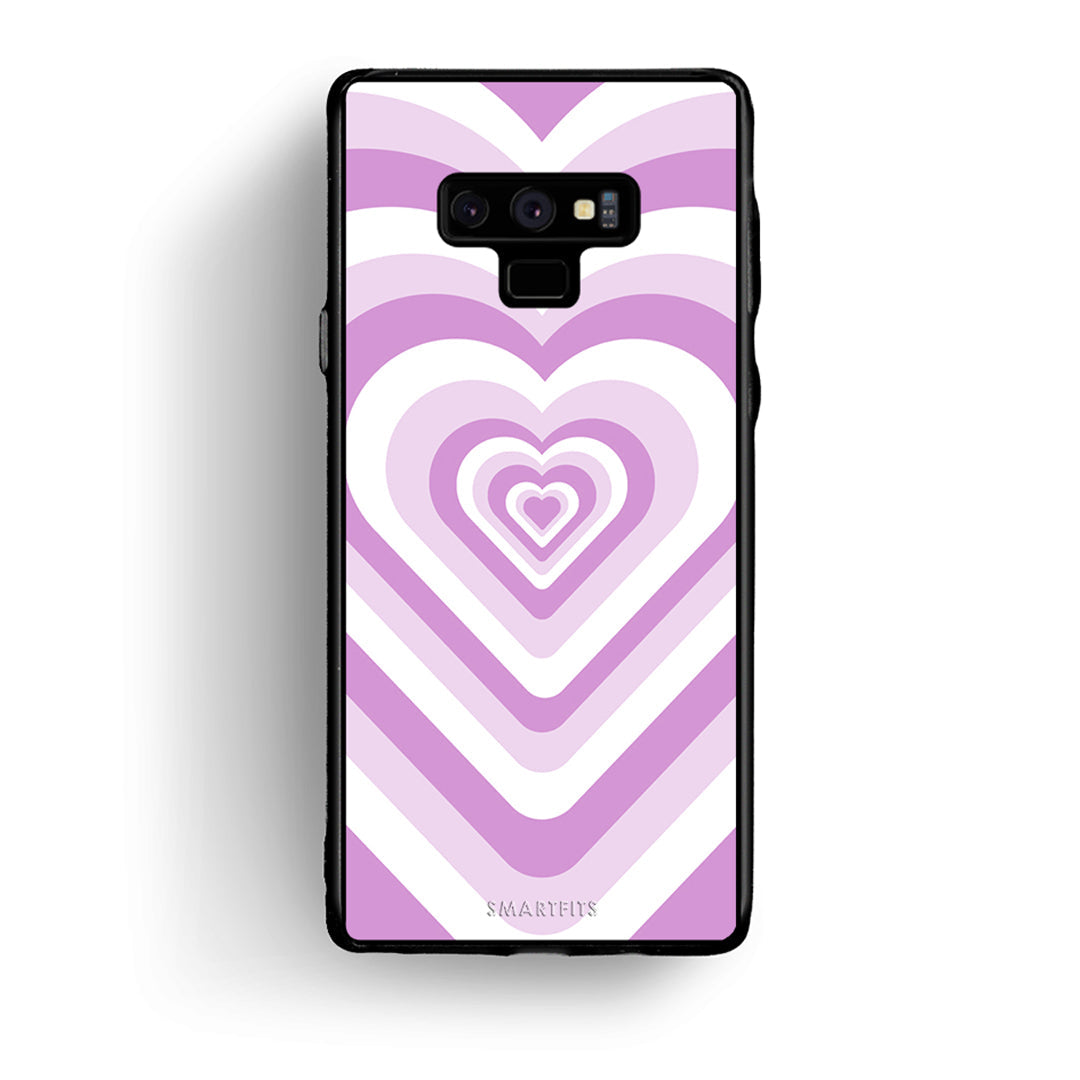 samsung note 9 Lilac Hearts θήκη από τη Smartfits με σχέδιο στο πίσω μέρος και μαύρο περίβλημα | Smartphone case with colorful back and black bezels by Smartfits