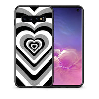 Thumbnail for Θήκη Samsung S10 Black Hearts από τη Smartfits με σχέδιο στο πίσω μέρος και μαύρο περίβλημα | Samsung S10 Black Hearts case with colorful back and black bezels