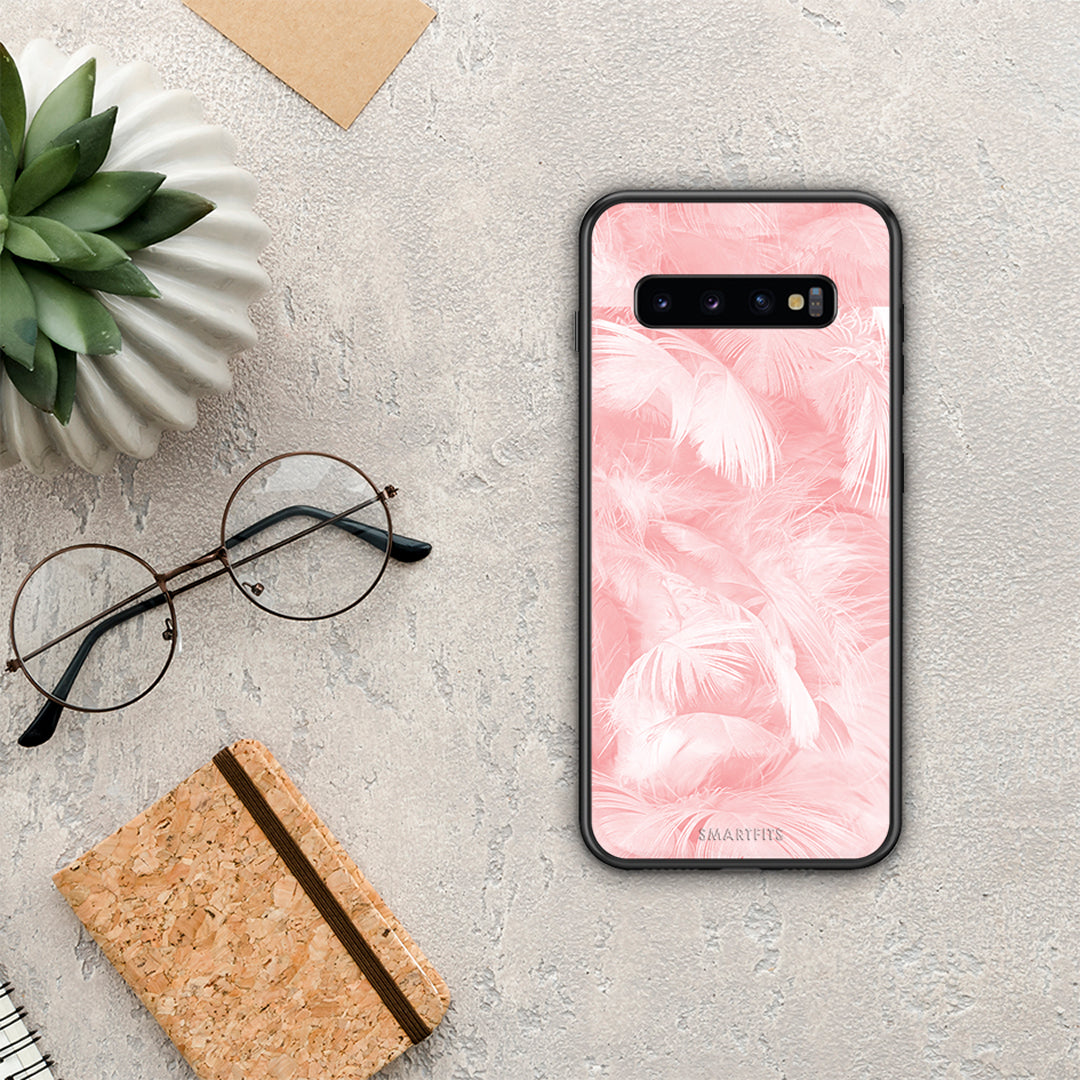 Boho Pink Feather - Samsung Galaxy S10 θήκη