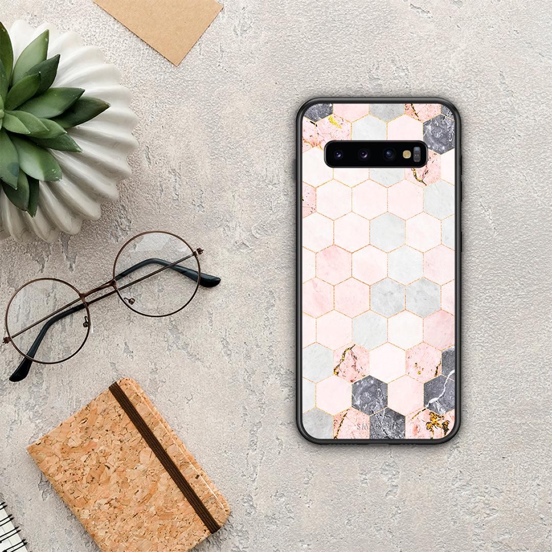 Marble Hexagon Pink - Samsung Galaxy S10+ θήκη