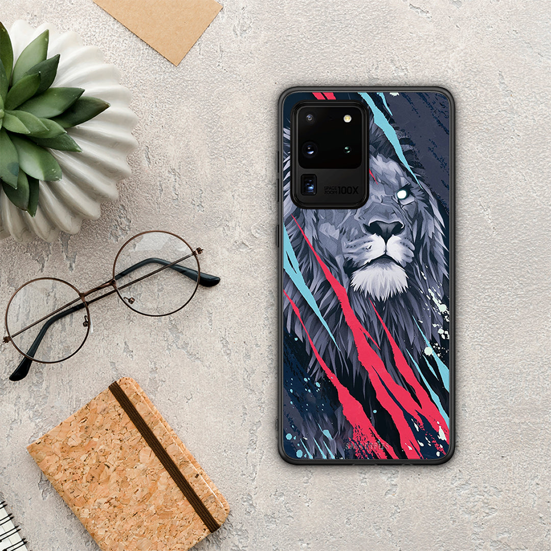 PopArt Lion Designer - Samsung Galaxy S20 Ultra θήκη