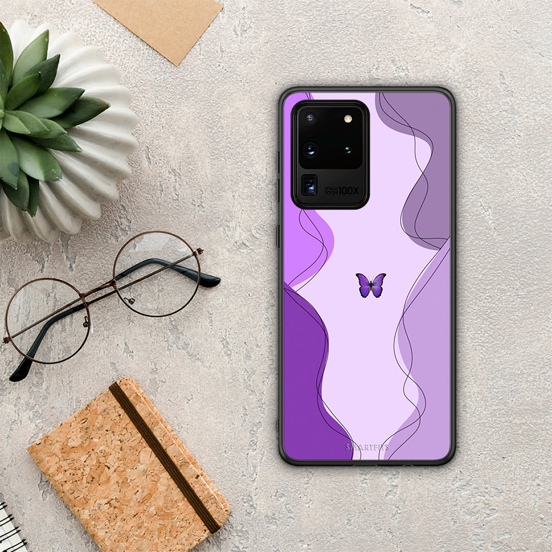 Purple Mariposa - Samsung Galaxy S20 Ultra θήκη