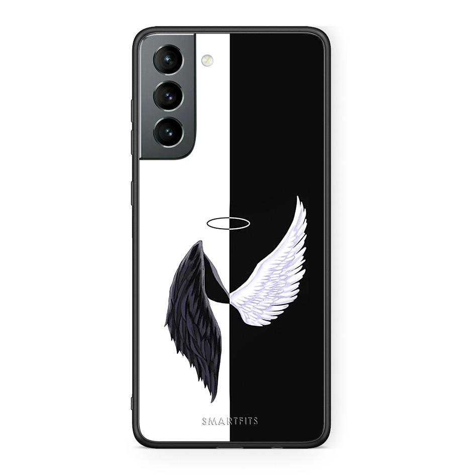 Samsung S21 Angels Demons θήκη από τη Smartfits με σχέδιο στο πίσω μέρος και μαύρο περίβλημα | Smartphone case with colorful back and black bezels by Smartfits