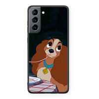 Thumbnail for Samsung S21 Lady And Tramp 2 Θήκη Αγίου Βαλεντίνου από τη Smartfits με σχέδιο στο πίσω μέρος και μαύρο περίβλημα | Smartphone case with colorful back and black bezels by Smartfits