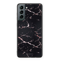 Thumbnail for 4 - Samsung S21 Black Rosegold Marble case, cover, bumper