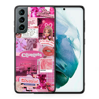 Thumbnail for Θήκη Αγίου Βαλεντίνου Samsung S21 Pink Love από τη Smartfits με σχέδιο στο πίσω μέρος και μαύρο περίβλημα | Samsung S21 Pink Love case with colorful back and black bezels