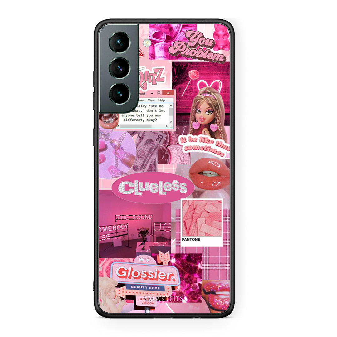 Samsung S21 Pink Love Θήκη Αγίου Βαλεντίνου από τη Smartfits με σχέδιο στο πίσω μέρος και μαύρο περίβλημα | Smartphone case with colorful back and black bezels by Smartfits