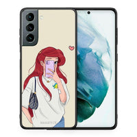 Thumbnail for Θήκη Samsung S21 Walking Mermaid από τη Smartfits με σχέδιο στο πίσω μέρος και μαύρο περίβλημα | Samsung S21 Walking Mermaid case with colorful back and black bezels