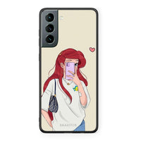 Thumbnail for Samsung S21 Walking Mermaid Θήκη από τη Smartfits με σχέδιο στο πίσω μέρος και μαύρο περίβλημα | Smartphone case with colorful back and black bezels by Smartfits