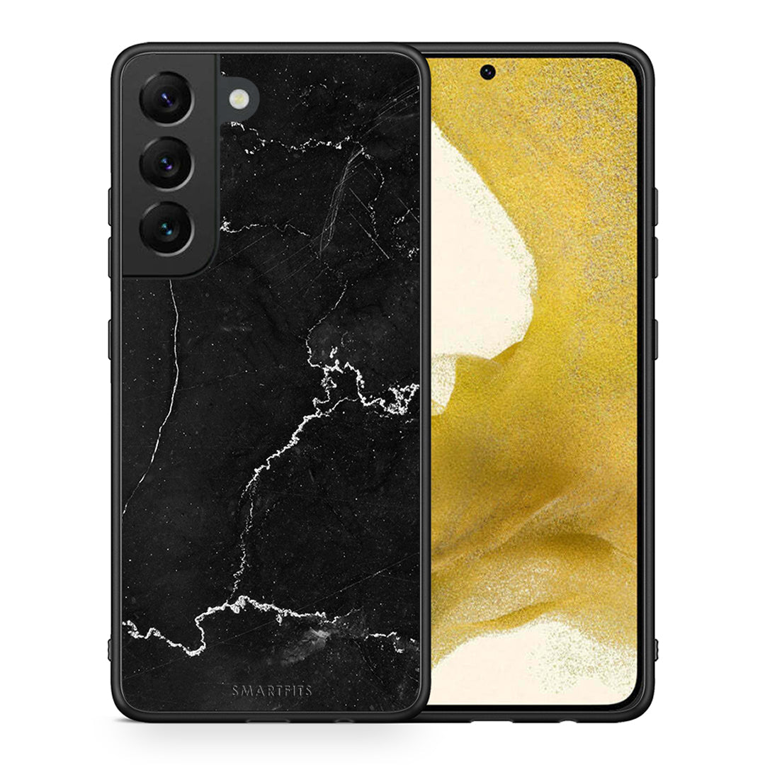 Θήκη Samsung S22 Marble Black από τη Smartfits με σχέδιο στο πίσω μέρος και μαύρο περίβλημα | Samsung S22 Marble Black case with colorful back and black bezels