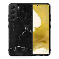 Thumbnail for Θήκη Samsung S22 Marble Black από τη Smartfits με σχέδιο στο πίσω μέρος και μαύρο περίβλημα | Samsung S22 Marble Black case with colorful back and black bezels