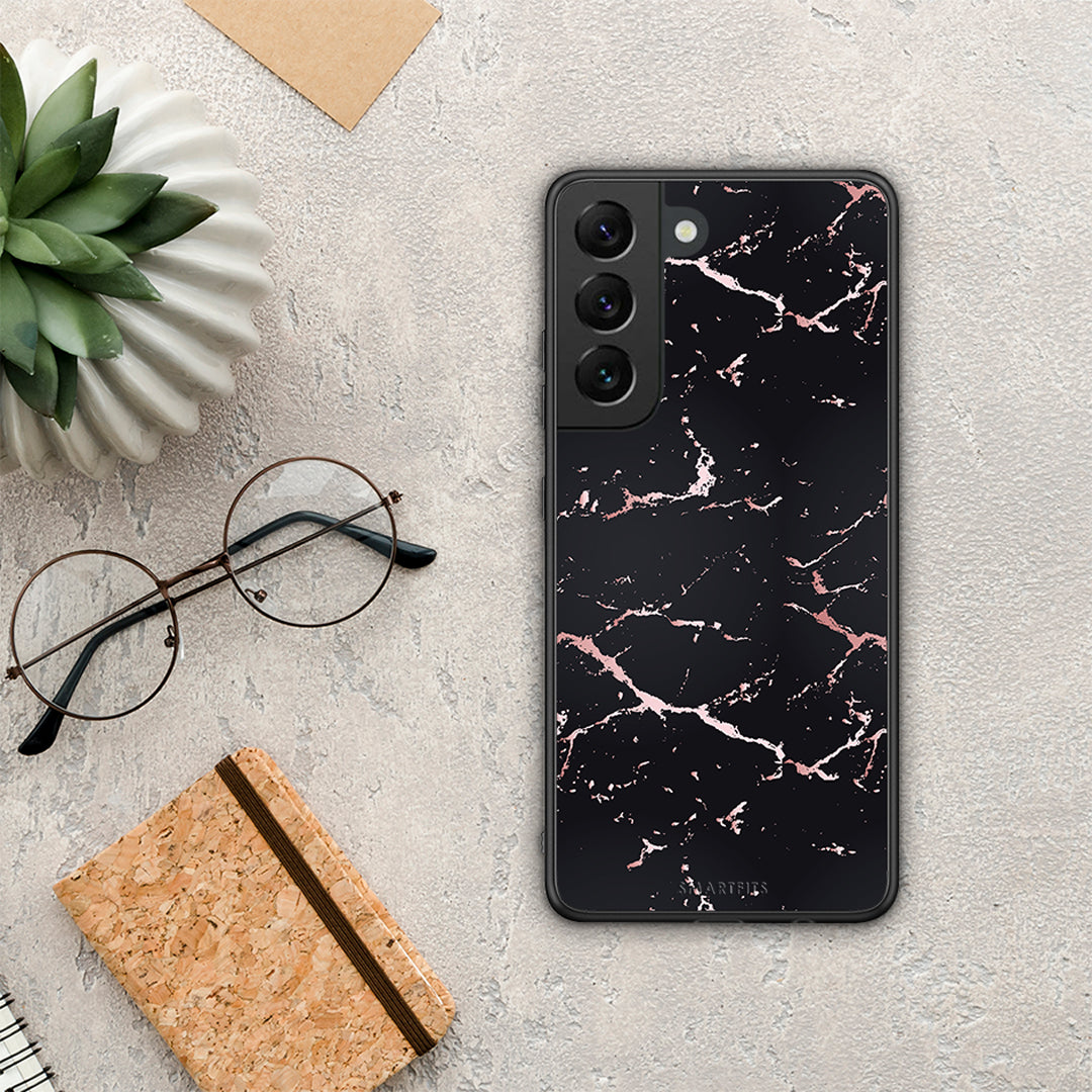 Marble Black Rosegold - Samsung Galaxy S22 θήκη