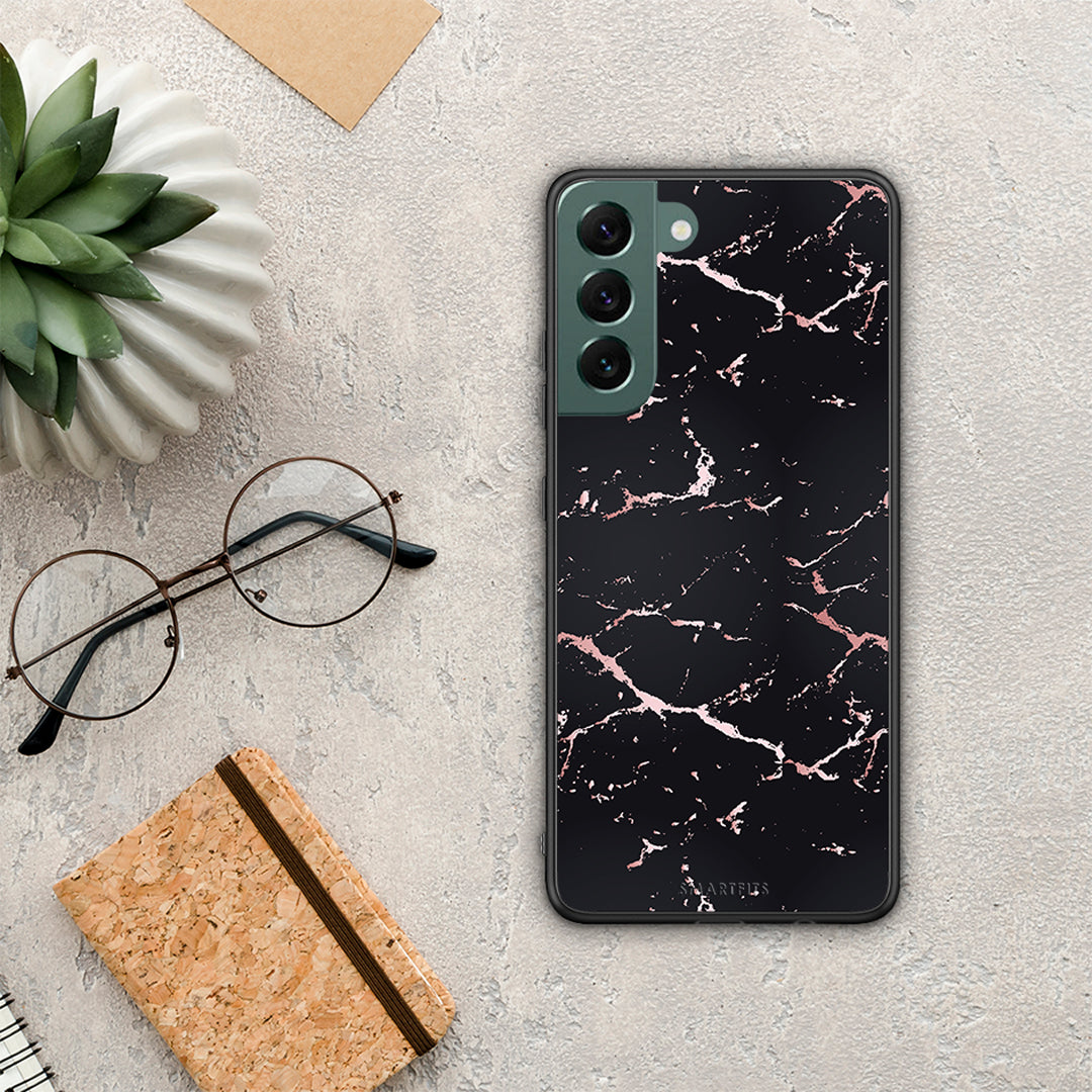 Marble Black Rosegold - Samsung Galaxy S22 Plus θήκη