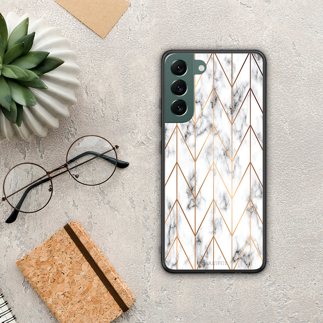 Marble Gold Geometric - Samsung Galaxy S22 Plus θήκη