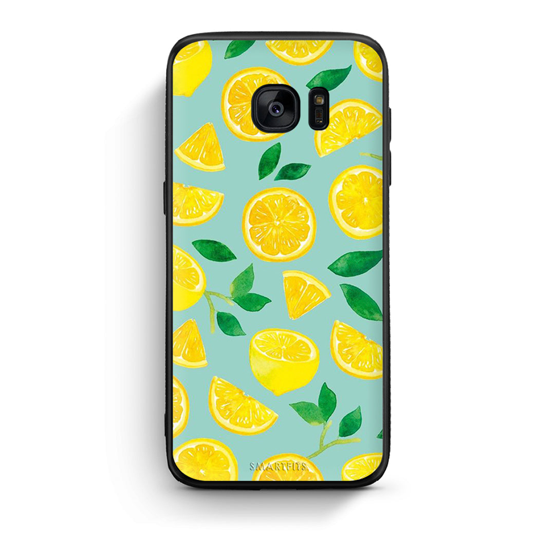 samsung s7 Lemons θήκη από τη Smartfits με σχέδιο στο πίσω μέρος και μαύρο περίβλημα | Smartphone case with colorful back and black bezels by Smartfits
