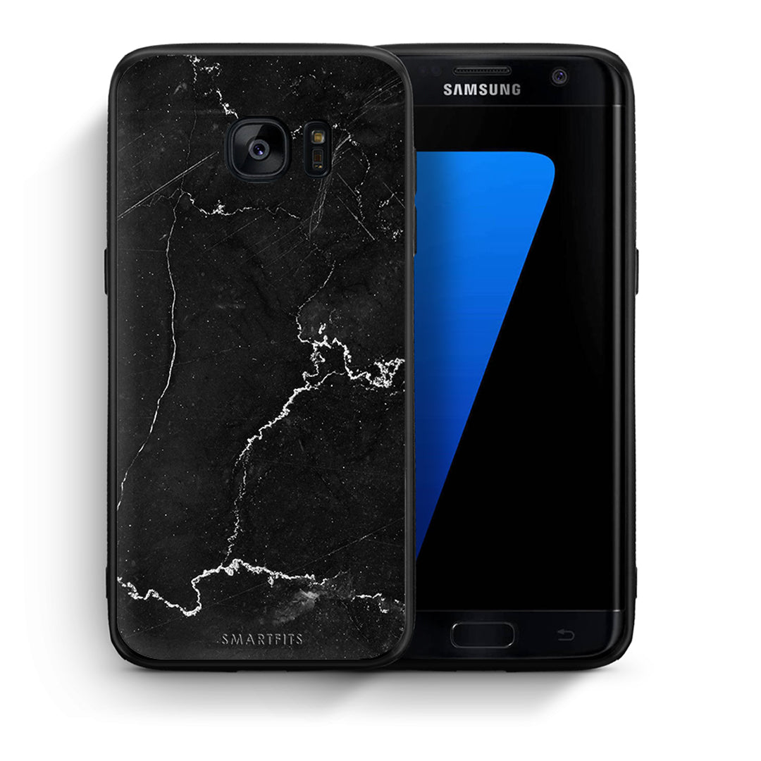 Θήκη Samsung S7 Edge Marble Black από τη Smartfits με σχέδιο στο πίσω μέρος και μαύρο περίβλημα | Samsung S7 Edge Marble Black case with colorful back and black bezels