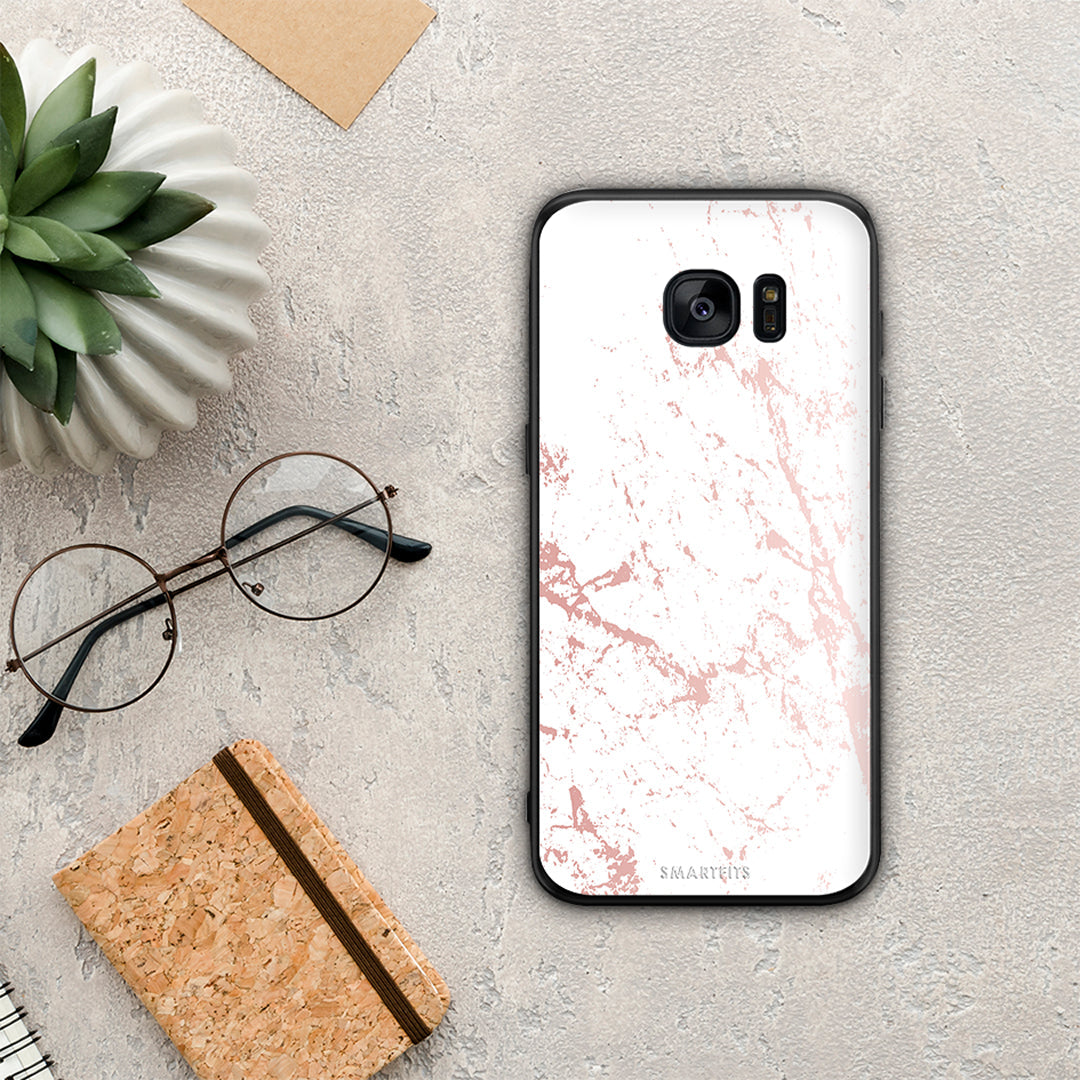 Marble Pink Splash - Samsung Galaxy S7 Edge θήκη