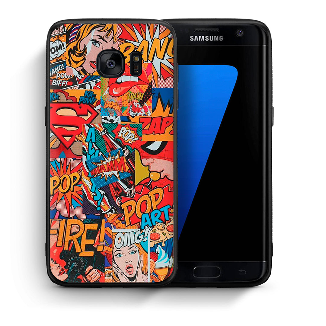 Θήκη Samsung S7 Edge PopArt OMG από τη Smartfits με σχέδιο στο πίσω μέρος και μαύρο περίβλημα | Samsung S7 Edge PopArt OMG case with colorful back and black bezels