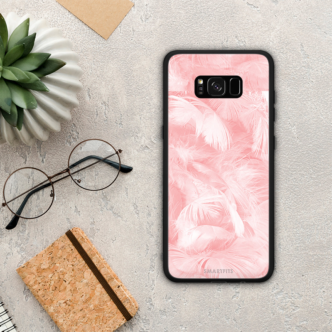 Boho Pink Feather - Samsung Galaxy S8+ θήκη