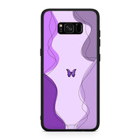 Thumbnail for Samsung S8 Purple Mariposa Θήκη Αγίου Βαλεντίνου από τη Smartfits με σχέδιο στο πίσω μέρος και μαύρο περίβλημα | Smartphone case with colorful back and black bezels by Smartfits