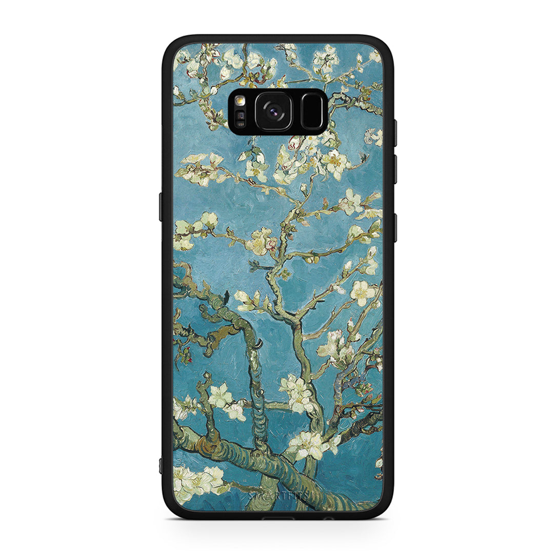 Samsung S8 White Blossoms θήκη από τη Smartfits με σχέδιο στο πίσω μέρος και μαύρο περίβλημα | Smartphone case with colorful back and black bezels by Smartfits