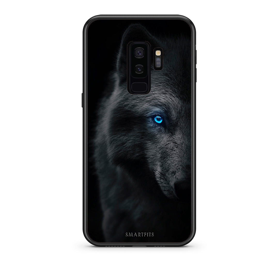 samsung s9 plus Dark Wolf θήκη από τη Smartfits με σχέδιο στο πίσω μέρος και μαύρο περίβλημα | Smartphone case with colorful back and black bezels by Smartfits