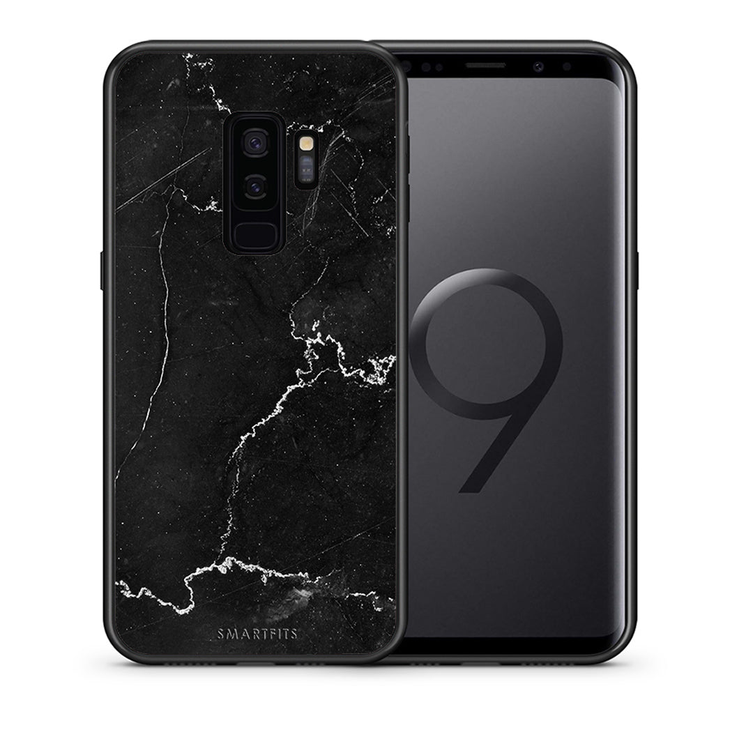 Θήκη Samsung S9 Plus Marble Black από τη Smartfits με σχέδιο στο πίσω μέρος και μαύρο περίβλημα | Samsung S9 Plus Marble Black case with colorful back and black bezels