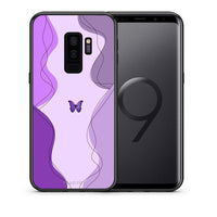 Thumbnail for Θήκη Αγίου Βαλεντίνου Samsung S9 Plus Purple Mariposa από τη Smartfits με σχέδιο στο πίσω μέρος και μαύρο περίβλημα | Samsung S9 Plus Purple Mariposa case with colorful back and black bezels